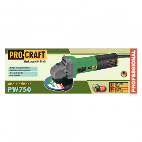 Úhlová bruska Procraft PW750, 125mm | PW750